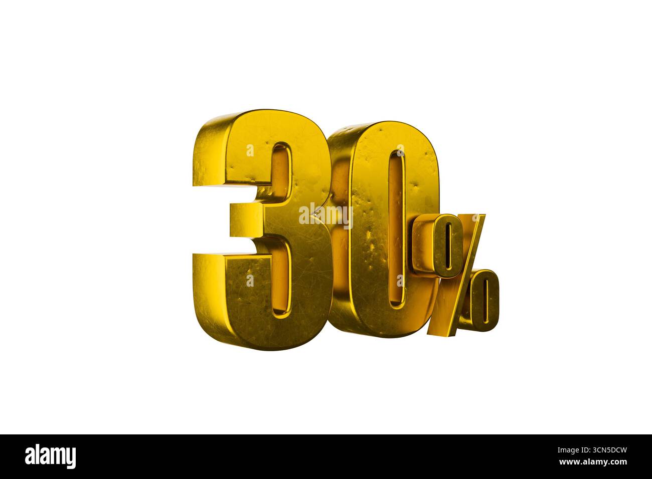 Nombre d'or 30 pour cent sur fond blanc Banque D'Images