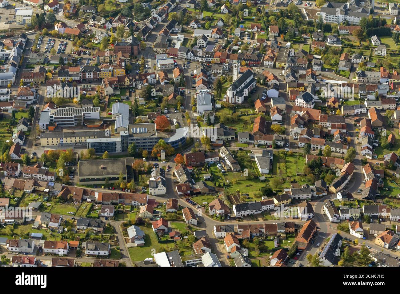 Photo aérienne, Losheim am See, Sarre, Rhénanie-Palatinat, Allemagne, Europe, Greimerath, vue plongeante, vue aérienne, photographie aérienne, ph aérien Banque D'Images