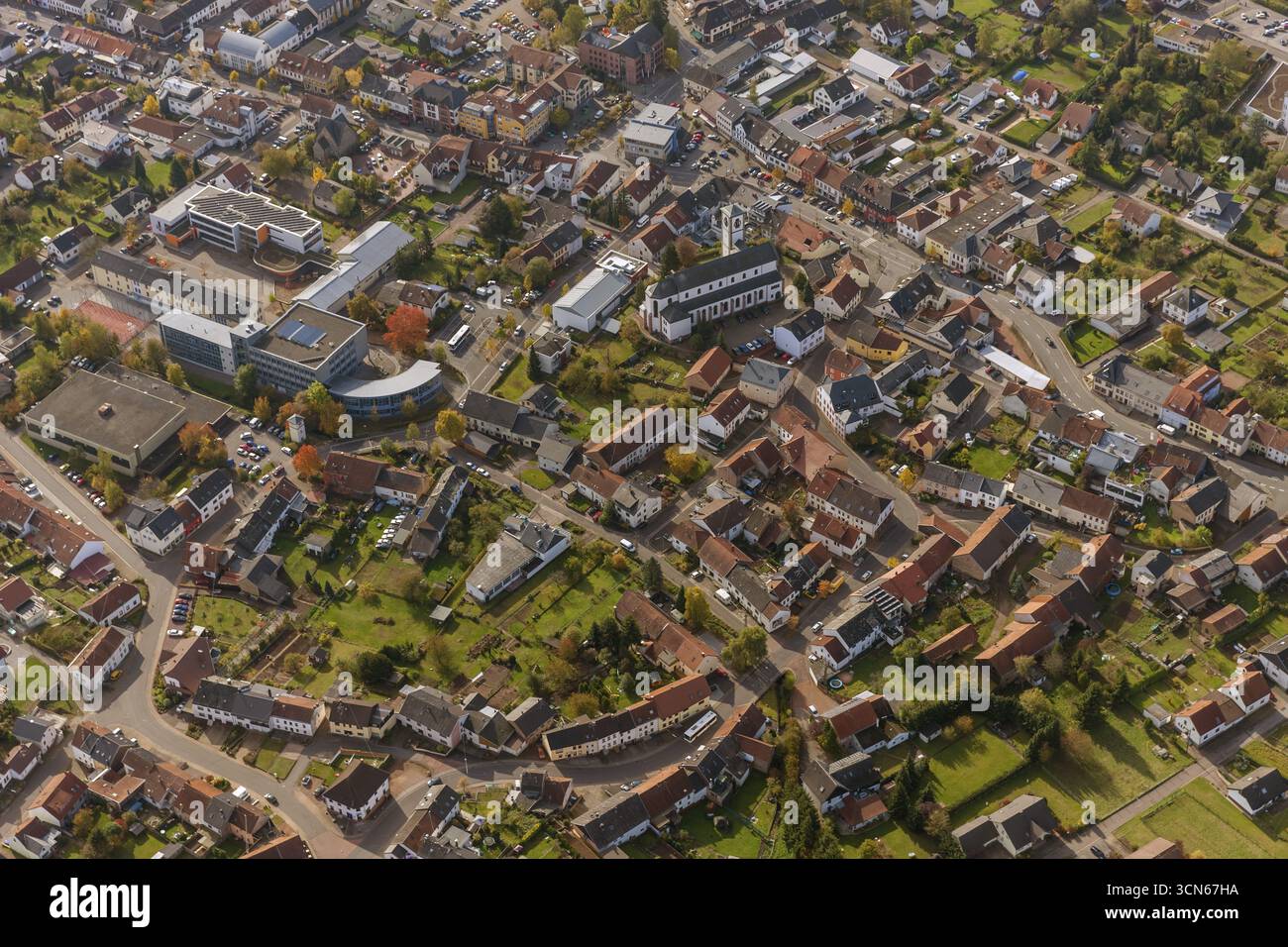 Photo aérienne, Losheim am See, Sarre, Rhénanie-Palatinat, Allemagne, Europe, Greimerath, vue plongeante, vue aérienne, photographie aérienne, ph aérien Banque D'Images