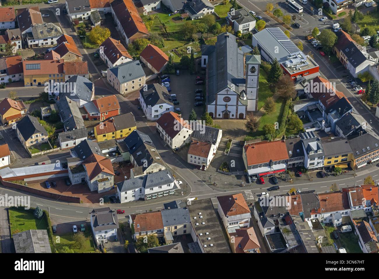 Photo aérienne, Losheim am See, Sarre, Rhénanie-Palatinat, Allemagne, Europe, Greimerath, vue plongeante, vue aérienne, photographie aérienne, ph aérien Banque D'Images