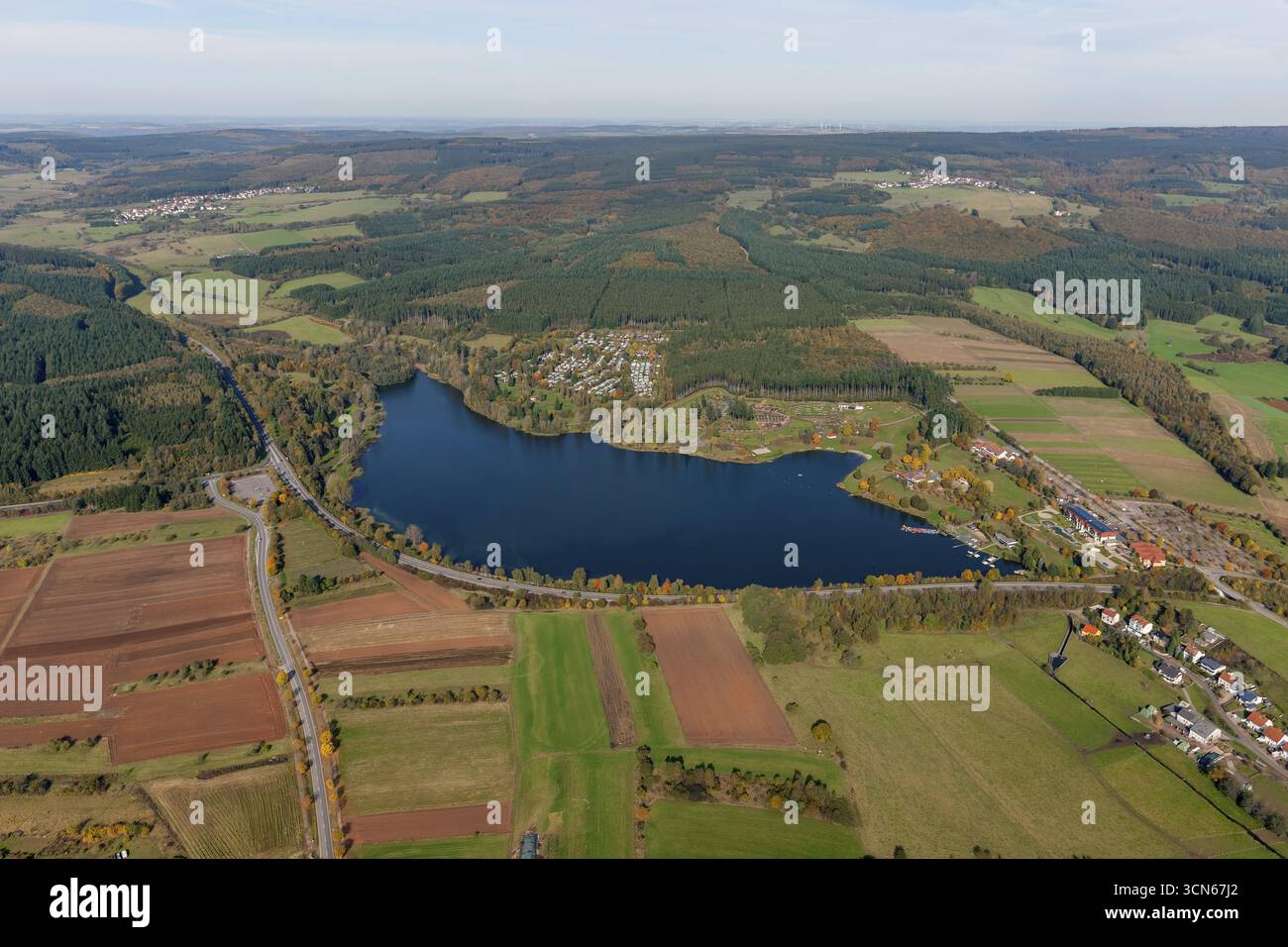 Photo aérienne, Losheim am See, Sarre, Rhénanie-Palatinat, Allemagne, Europe, Greimerath, vue plongeante, vue aérienne, photographie aérienne, ph aérien Banque D'Images