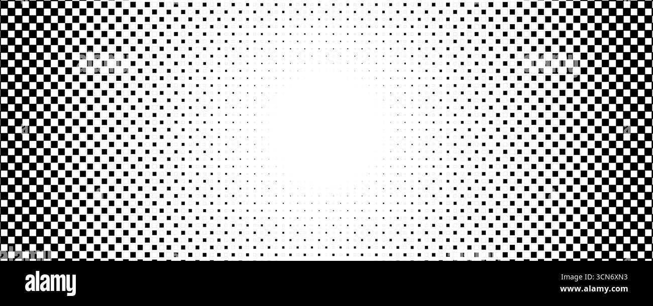 FinTech Trading arrière-plan texture de motif, Pixel Square Checker demi-ton avec espace de copie central, données modernes BG fond d'écran pour les graphiques Illustration de Vecteur