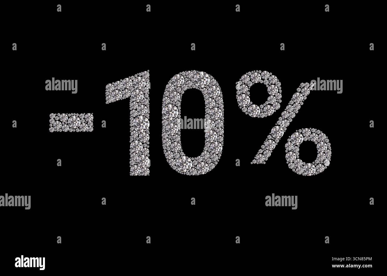 Gros plan d'un fond noir avec un grand numéro 10 en forme de losange dessus. Le chiffre 10 est entouré de diamants plus petits, ce qui lui donne un a étincelant Banque D'Images