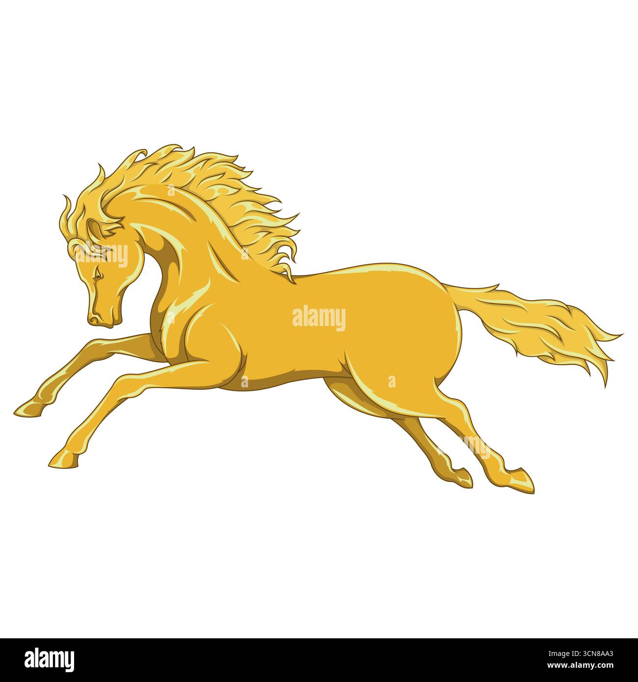 Équitation sauvage dans le style dessin animé, pose à cheval marche ou galop Illustration de Vecteur