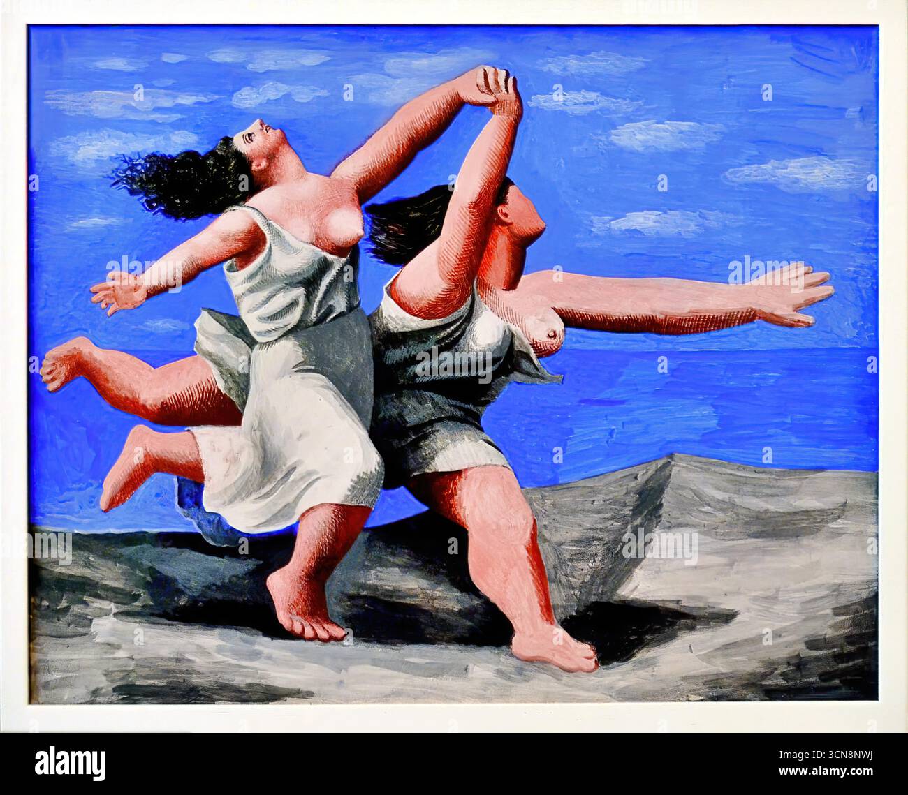 Pablo Picasso, deux femmes qui courent sur la plage (la course), Dinard, 1922 ; peinture néoclassique de coureuses sur un rivage français. Illustration de Vecteur