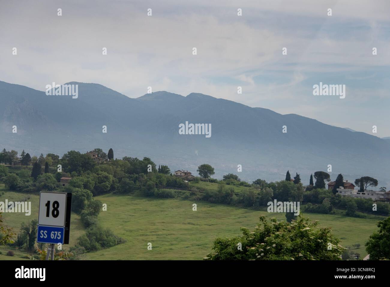 Une vue depuis la route d'assise. Banque D'Images