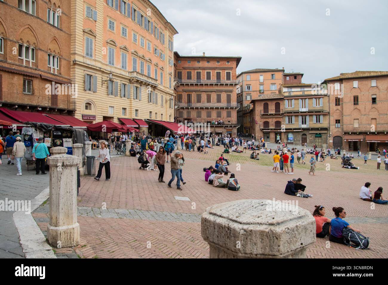 Une vue de Piazza del Campo à Sienne. Banque D'Images