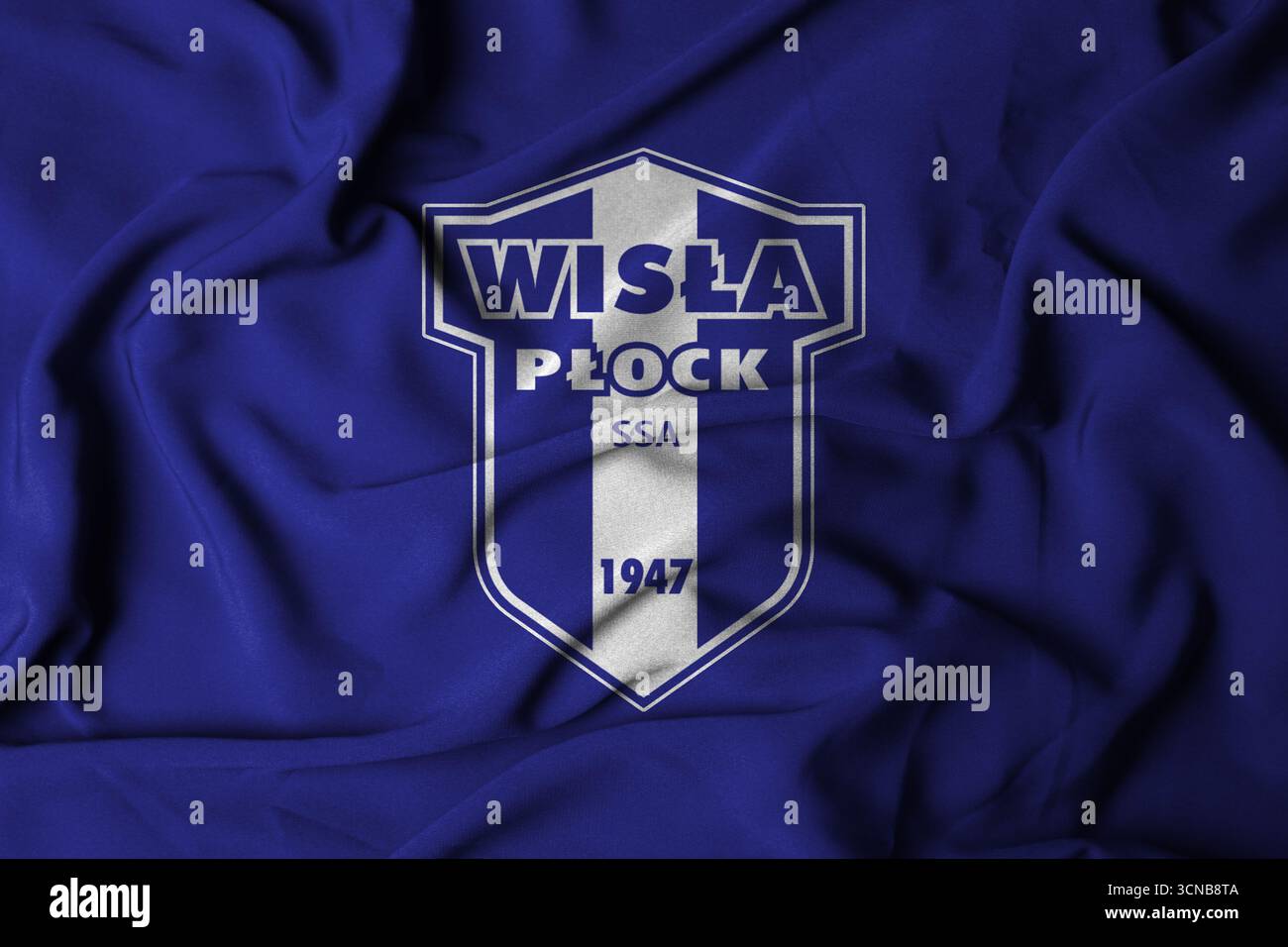 Pringsewu, Lampung ; 20 septembre 2025 ; le logo sur le drapeau du Wisla Plock Football Club dans la ligue polonaise Ekstraklasa Banque D'Images