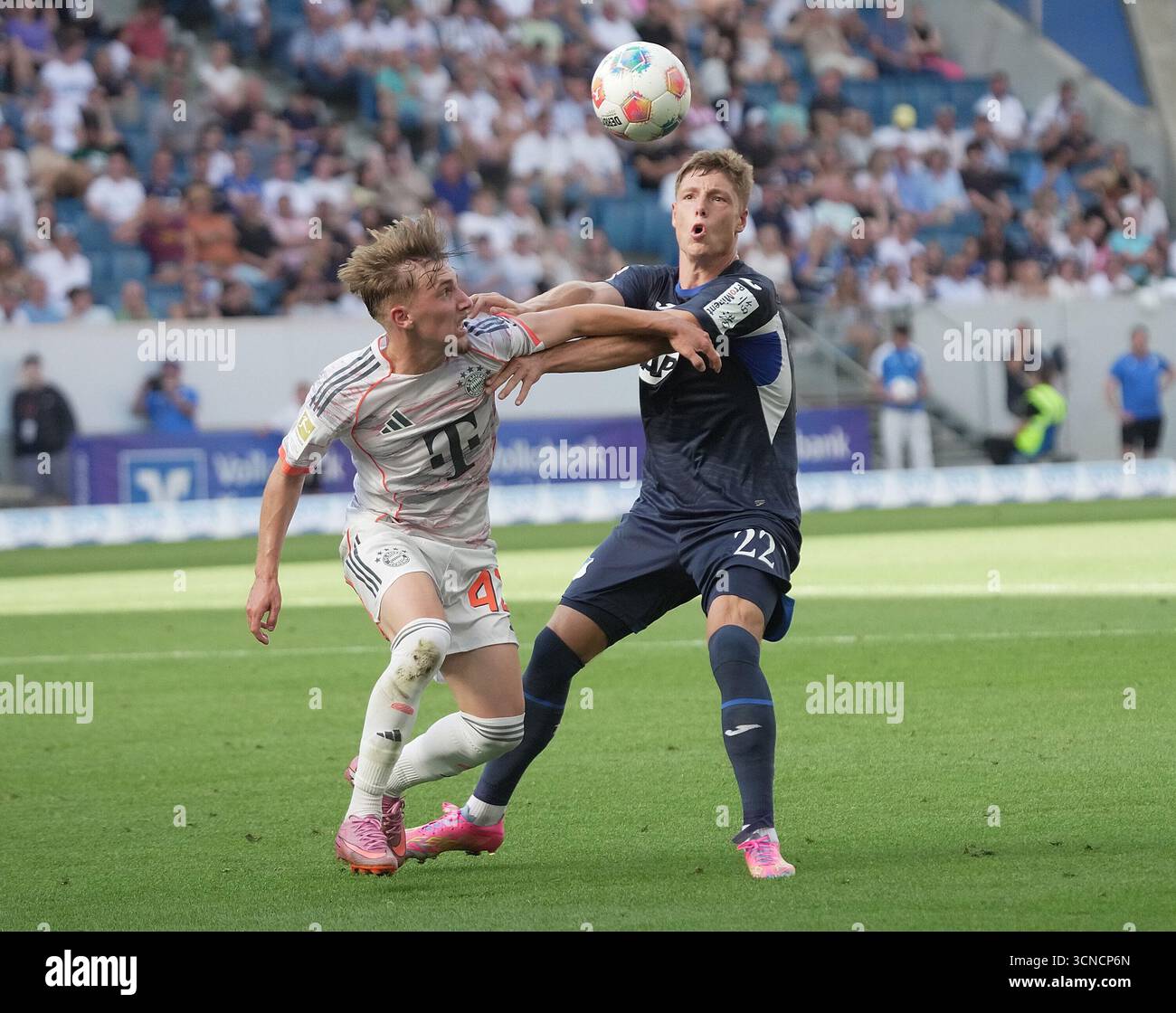Sinsheim, Deutschland. 20 septembre 2025. 09/220/2025, PreZero Arena, Sinsheim, GER, 1.FBL, TSG Hoffenheim vs FC Bayern Munich, dans la photo #m4, la réglementation DFL interdit toute utilisation de photographies comme séquences d'images et/ou quasi-vidéo. Crédit : dpa/Alamy Live News Banque D'Images