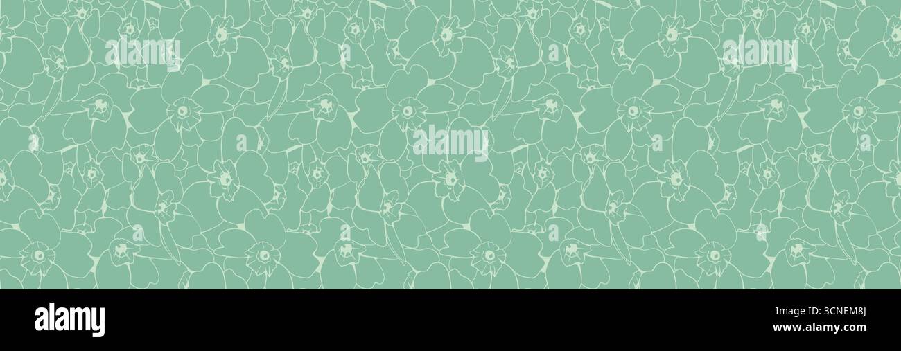 Motif floral vert sauge serein. L’art au trait subtil évoque une esthétique calme et naturelle. Idéal pour les arrière-plans de sites Web, les dessins textiles ou les emballages. A ve Illustration de Vecteur