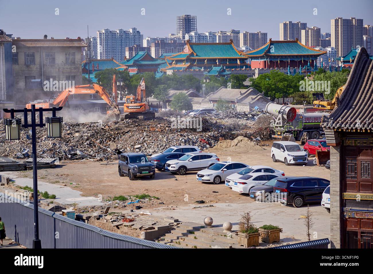 Reconstruction de l'ancienne ville de Datong : un chantier de construction pour d'autres rénovations dans le vieux centre-ville Banque D'Images