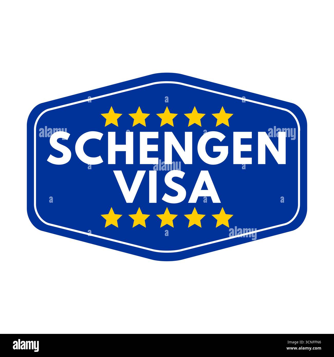Icône de symbole de visa Schengen Banque D'Images