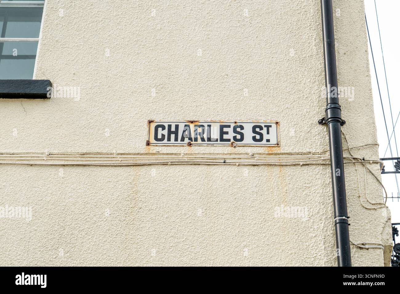 Panneau de nom de rue métallique Charles Street Banque D'Images