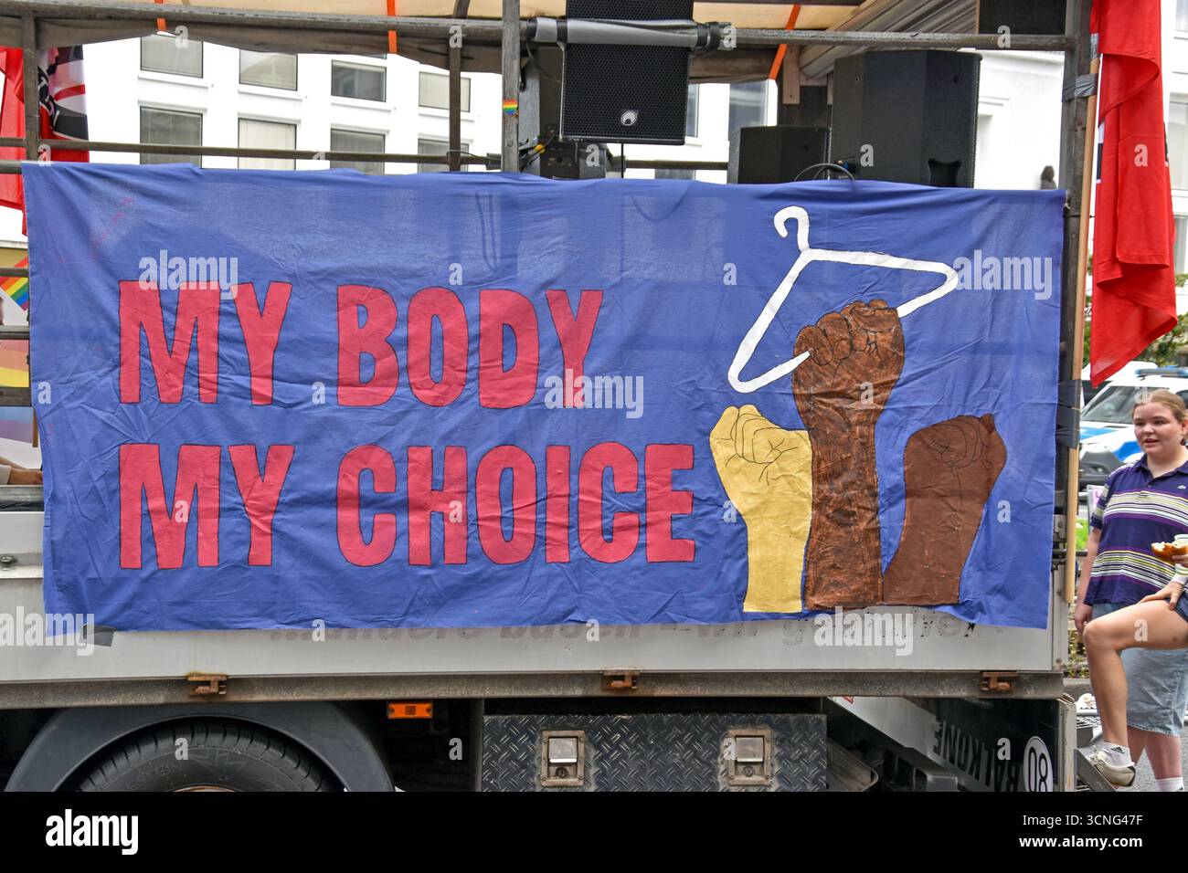 Marchez pour la vie. Démo et contre-démo au Rallye du mouvement PRO-Life à Neumarkt à Cologne. Banque D'Images