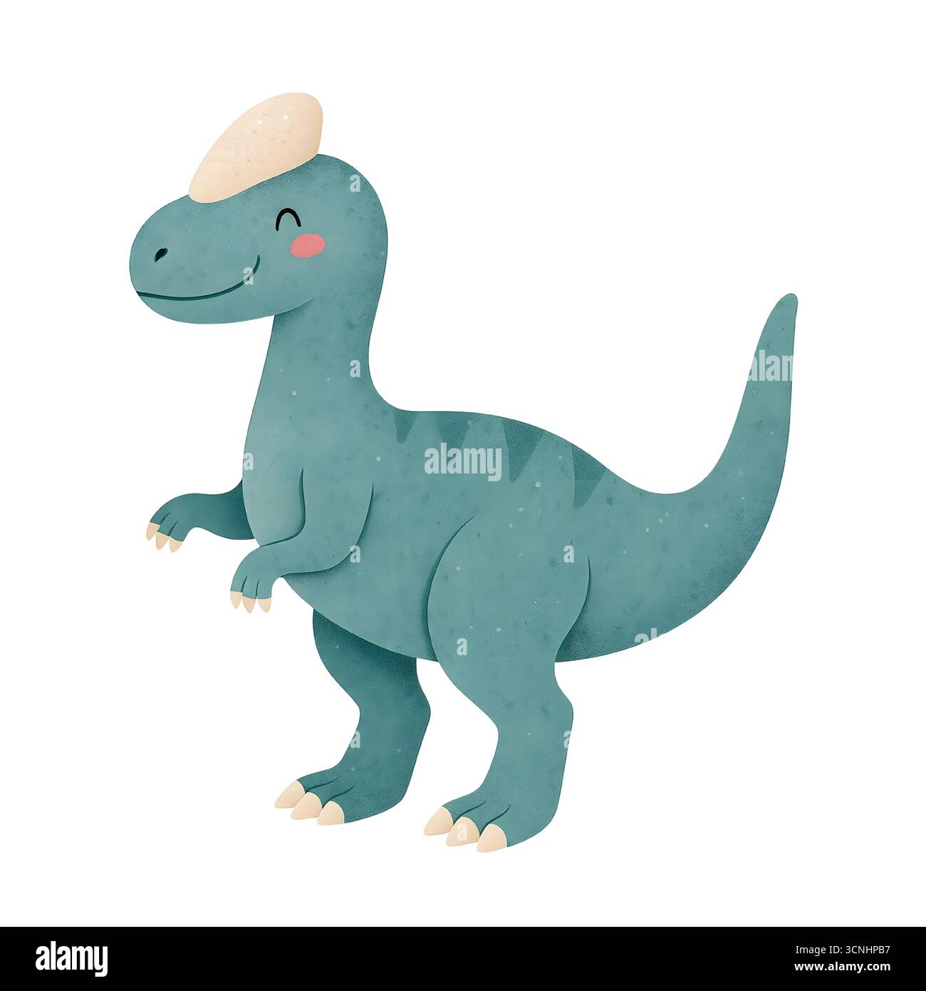 Illustration de dinosaure aquarelle mignonne, clipart de dinosaure bébé, art de pépinière, décor mural imprimable Banque D'Images