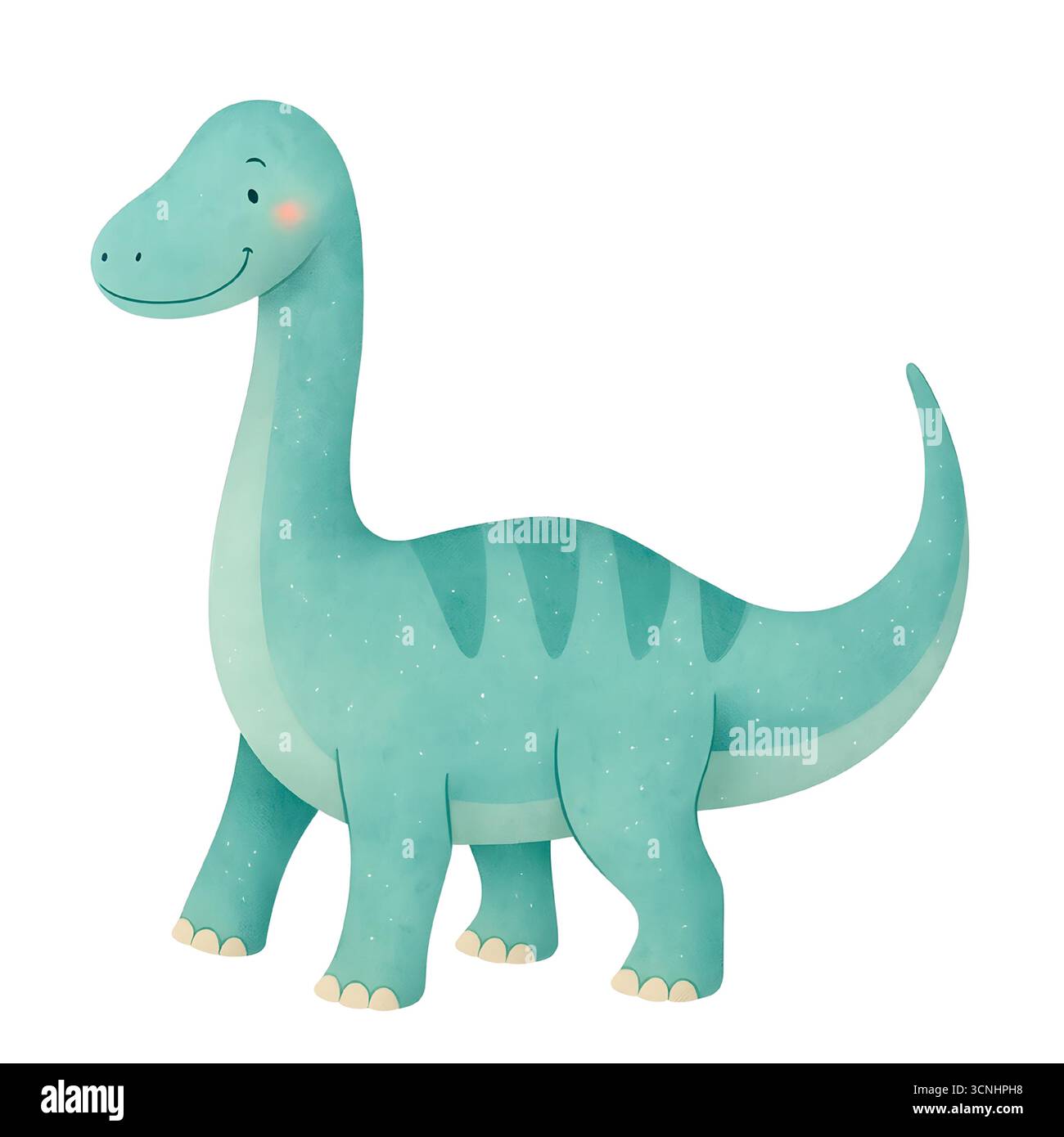 Illustration de dinosaure aquarelle mignonne, clipart de dinosaure bébé, art de pépinière, décor mural imprimable Banque D'Images