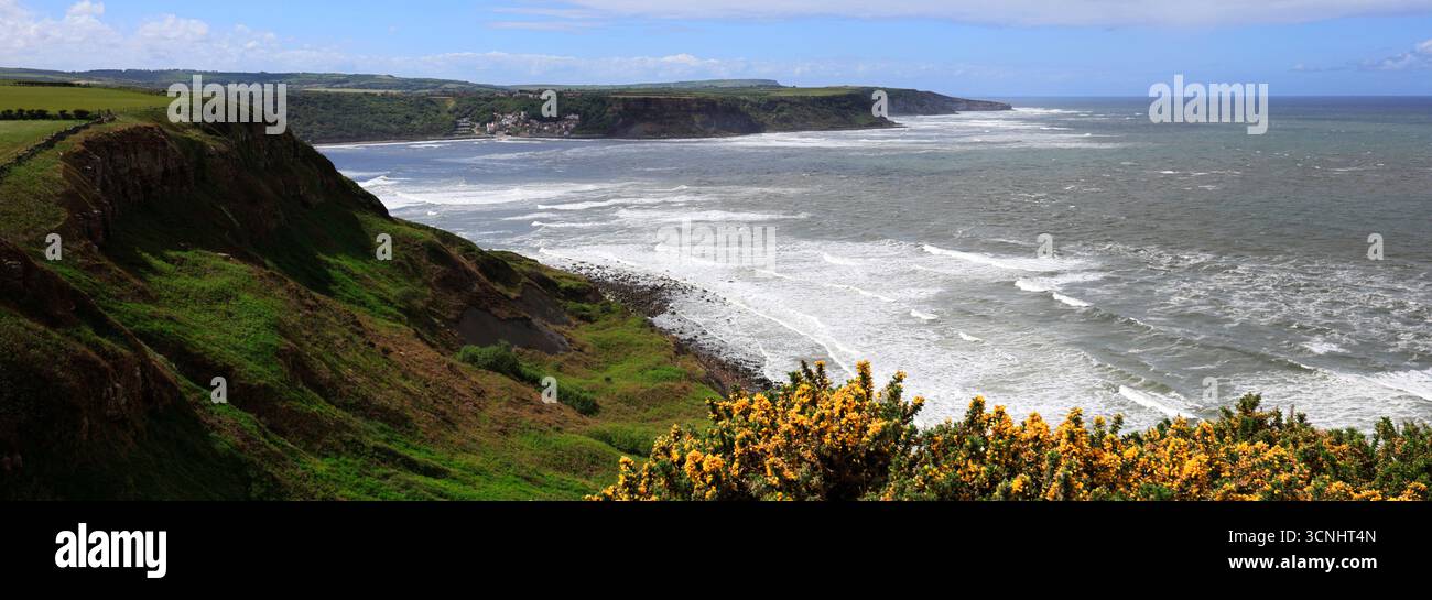 Vue sur la baie de Runswick, village de Runswick, côte du Yorkshire du Nord, Angleterre, Royaume-Uni Banque D'Images