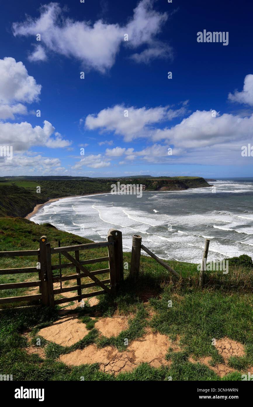 Vue sur la baie de Runswick, village de Runswick, côte du Yorkshire du Nord, Angleterre, Royaume-Uni Banque D'Images