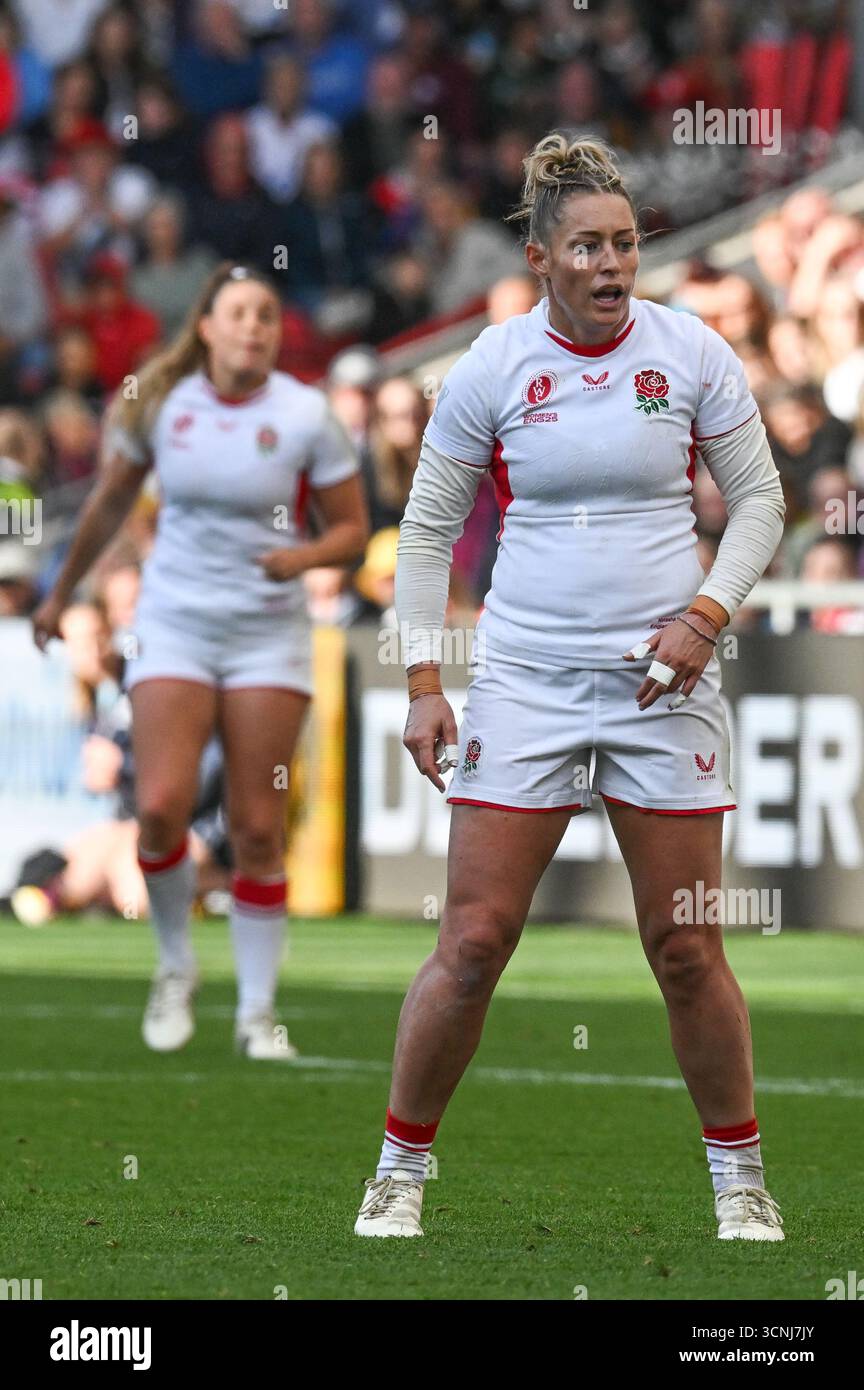 France v Angleterre Coupe du monde féminine de rugby, demi-finale samedi 20 septembre 2025 Ashton Gate, Bristol, Angleterre. Banque D'Images
