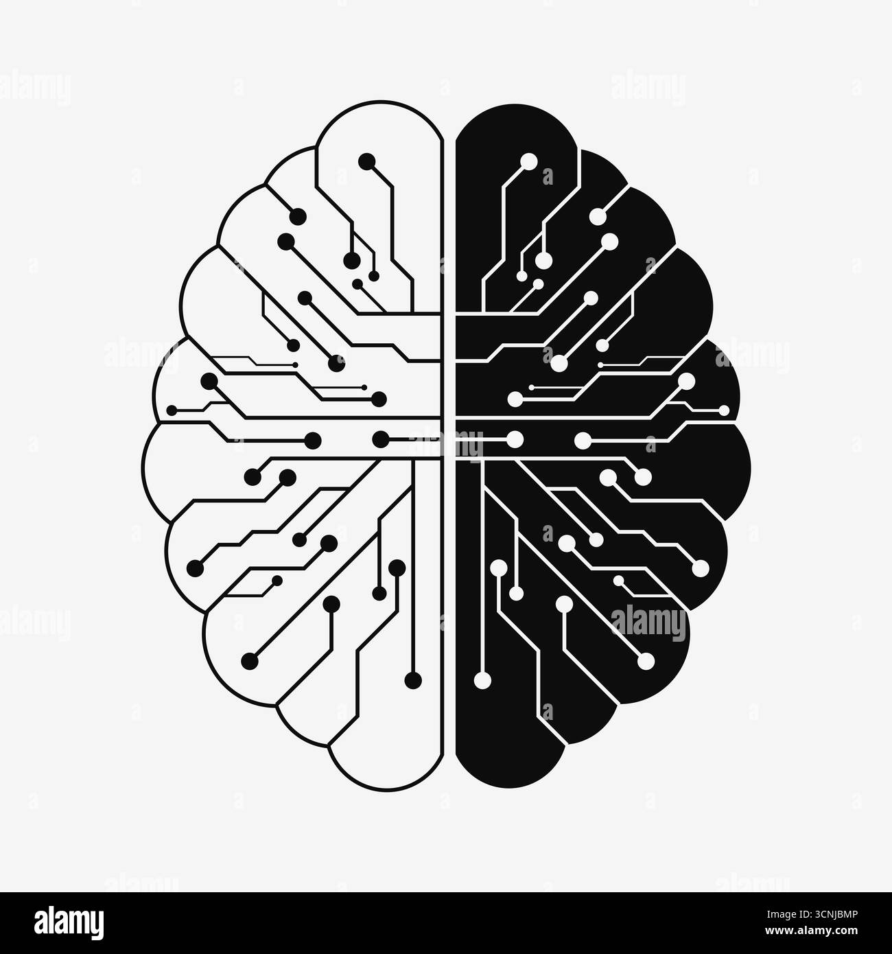 Logo Brain. Carte de circuit imprimé. Icône de vecteur technologique EPS10 Illustration de Vecteur