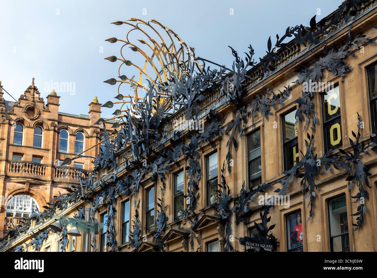 L'extérieur décoré du bâtiment Princes Square sur Buchanan Street, Glasgow Banque D'Images