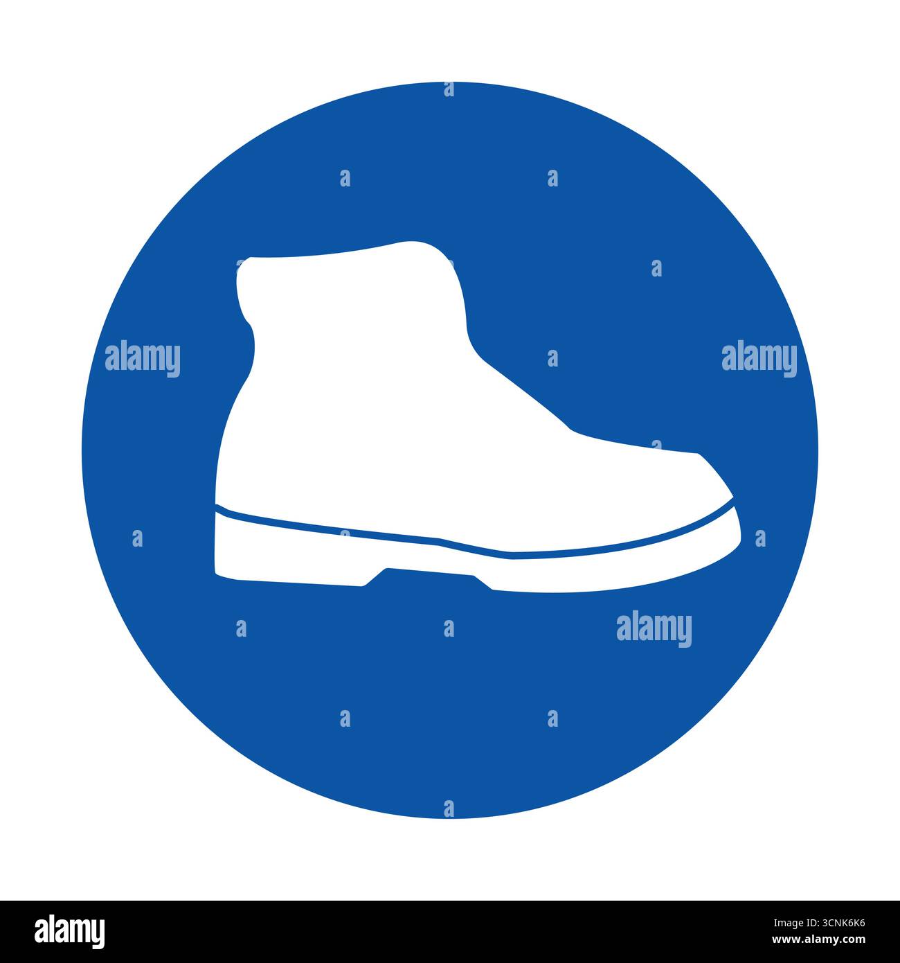 Ce motif présente une icône de botte blanche stylisée et simple sur un fond bleu éclatant. Idéal pour les modèles de mode et de chaussures. Illustration de Vecteur