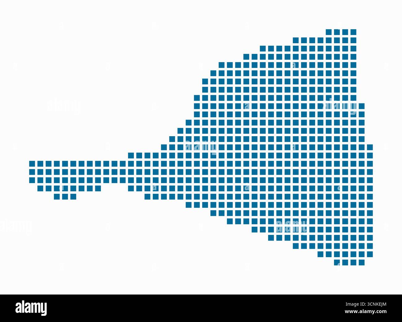 Carte en pointillés de Saint-Martin. Carte de style numérique du pays sur fond blanc. Forme Saint Martin avec des points carrés. Style de points colorés. Illustration de Vecteur