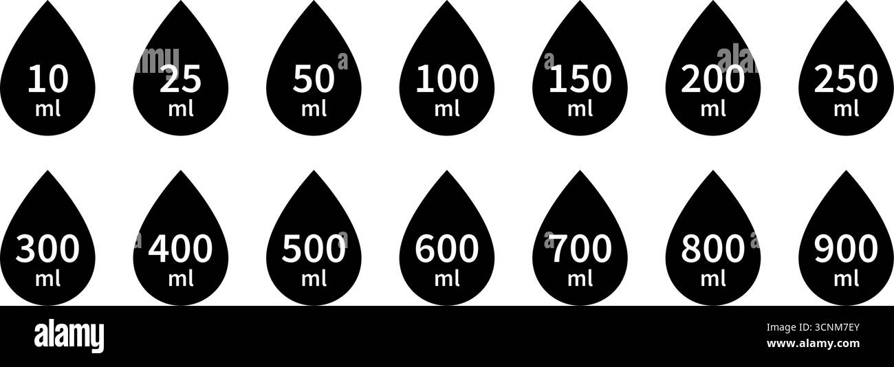 icne litre, goutte de liquide, volume de liquide l et ml, capacit d'eau.  Illustration vectorielle. image de stock. SPE 10 Image Vectorielle Stock -  Alamy