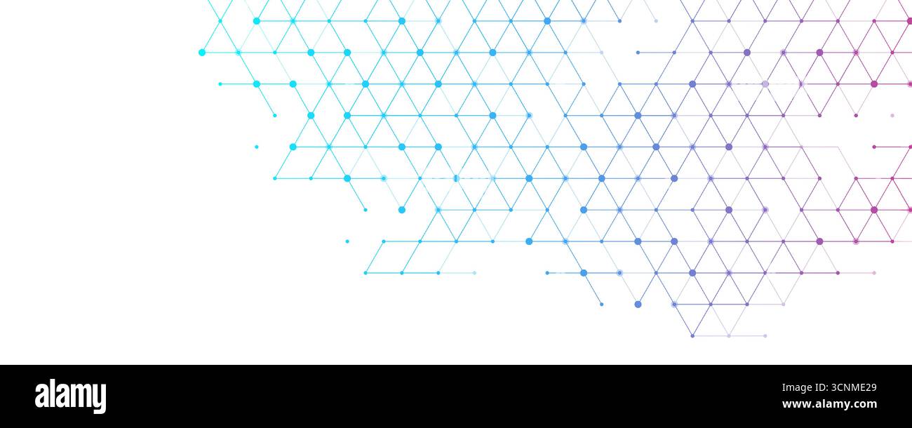 Soins de santé modernes ou conception de fond médical. Concept d'innovation en soins de santé. Bannière Web d'en-tête horizontale. Fond géométrique abstrait avec Illustration de Vecteur