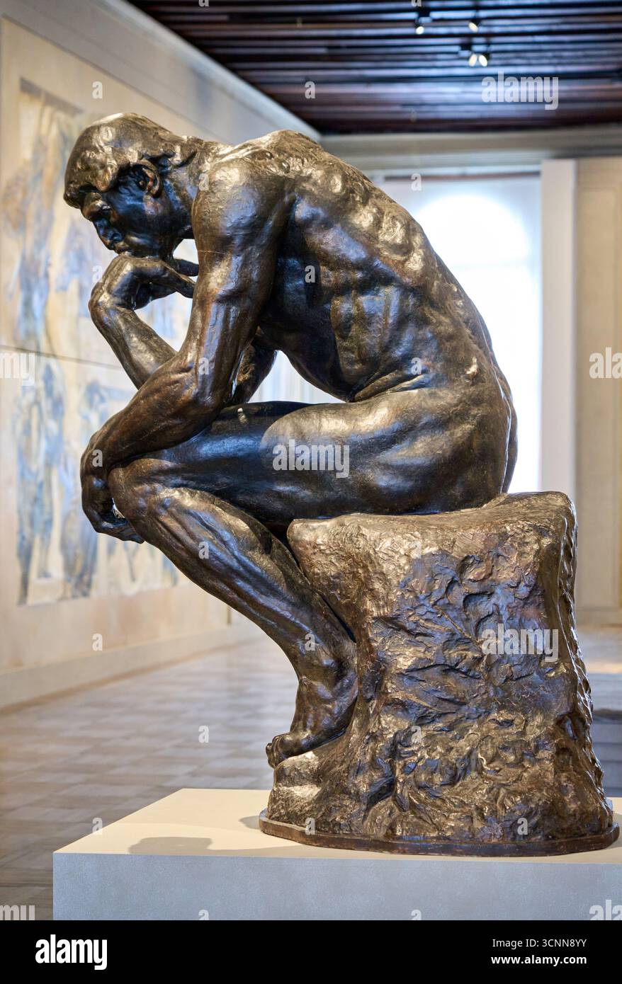 Le penseur, 1880-1904, plâtre patiné, Auguste Rodin, Musée Ca' Pesaro, Venise, Venise, Vénétie, Italie Banque D'Images