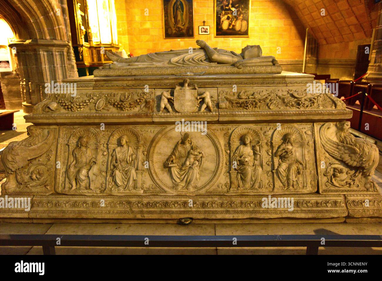 Ville de Ávila, patrimoine mondial de l'UNESCO. Real Monasterio de Santo Tomás (gothique, 1482-1493). Église, Prince Juan sépulcher de Domenico Fancelli (Renaissanc Banque D'Images