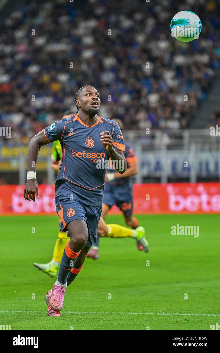 Milan, Italie. 21 septembre 2025. Marcus Thuram (9 ans) de l'Inter vu lors du match de Serie A entre l'Inter et Sassuolo à Giuseppe Meazza à Milan. Crédit : Gonzales photo/Alamy Live News Banque D'Images