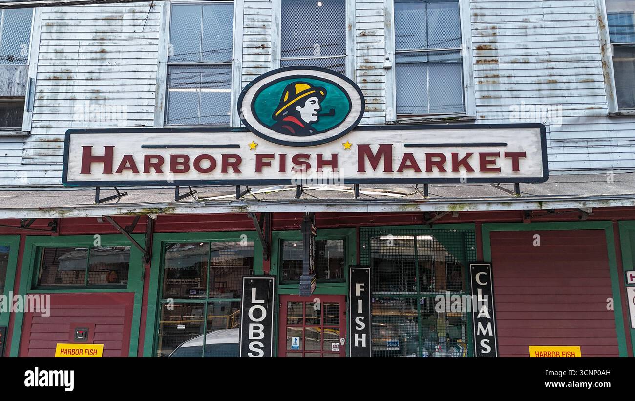 Le marché aux poissons, le port de Portland, Maine, USA Banque D'Images