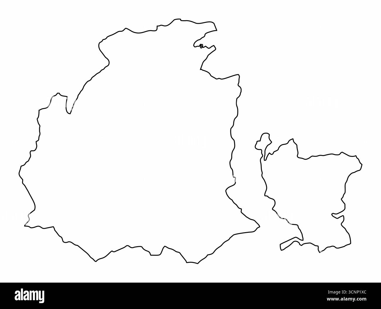 Obwald Canton carte de contour isolé sur fond blanc, Suisse Illustration de Vecteur
