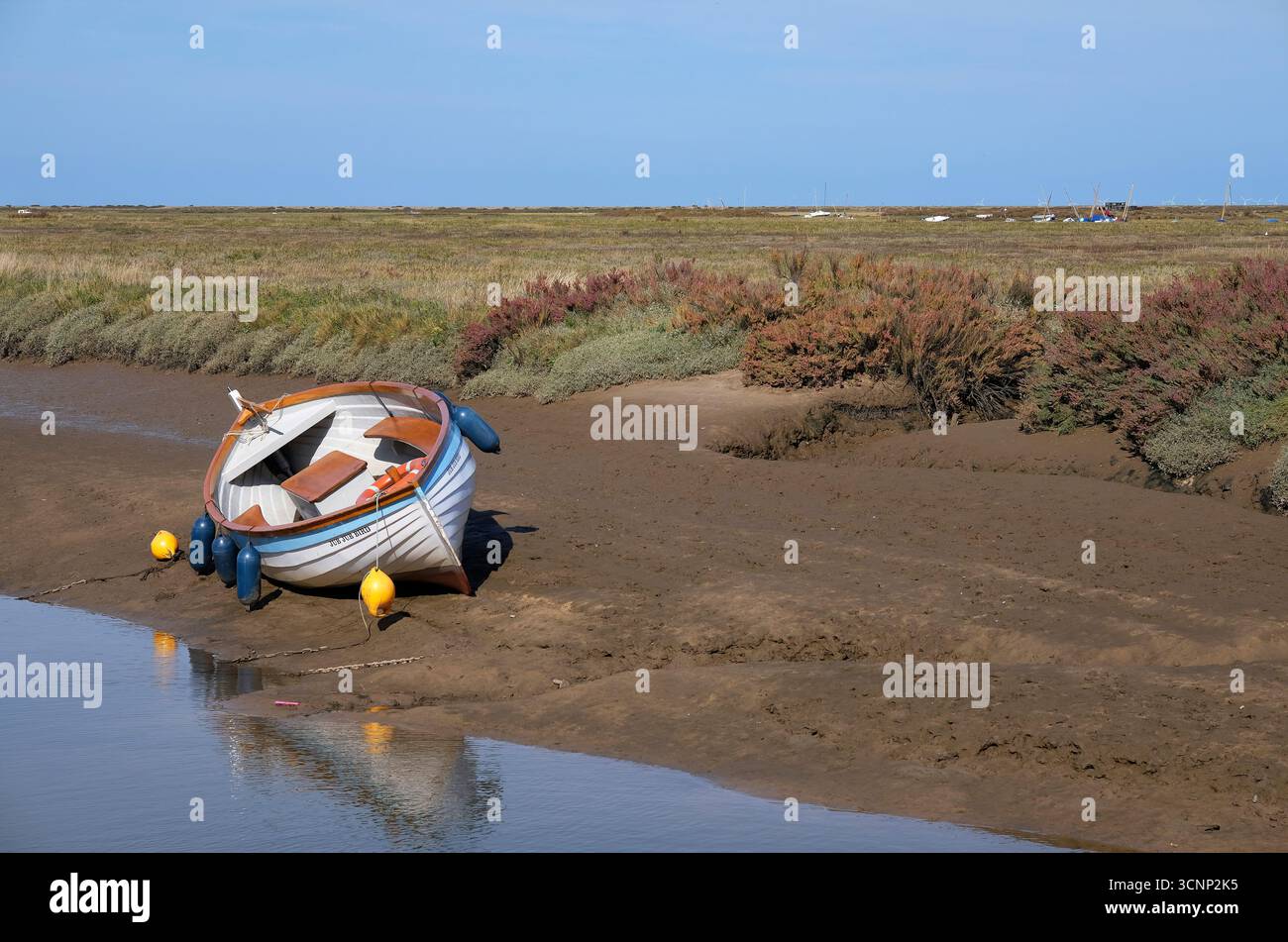bateaux traditionnels en bois au port de blakeney, dans le nord du norfolk, en angleterre Banque D'Images