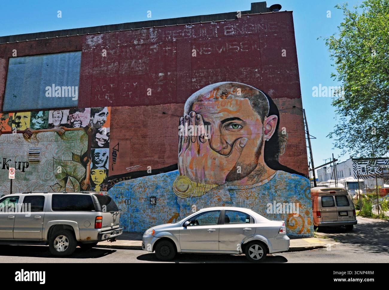 Une fresque commémorative dans le quartier East Liberty de Pittsburgh en hommage au rappeur Mac Miller, décédé en 2018. Banque D'Images