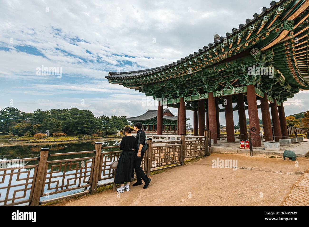 Donggung Palace Wolji Pond à Gyeongju antique catital de Corée du Sud Banque D'Images