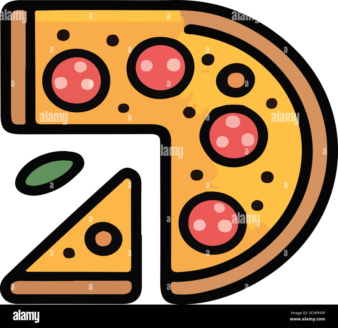 Illustrations d'icônes de tranches de pizza Illustration de Vecteur