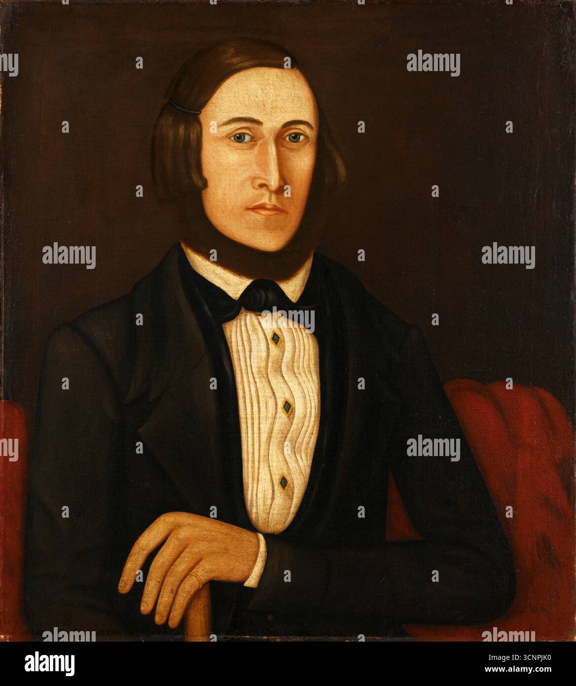 Attribué à Joseph Chandler. Portrait d'un homme, v. 1845–1850, huile sur toile Banque D'Images