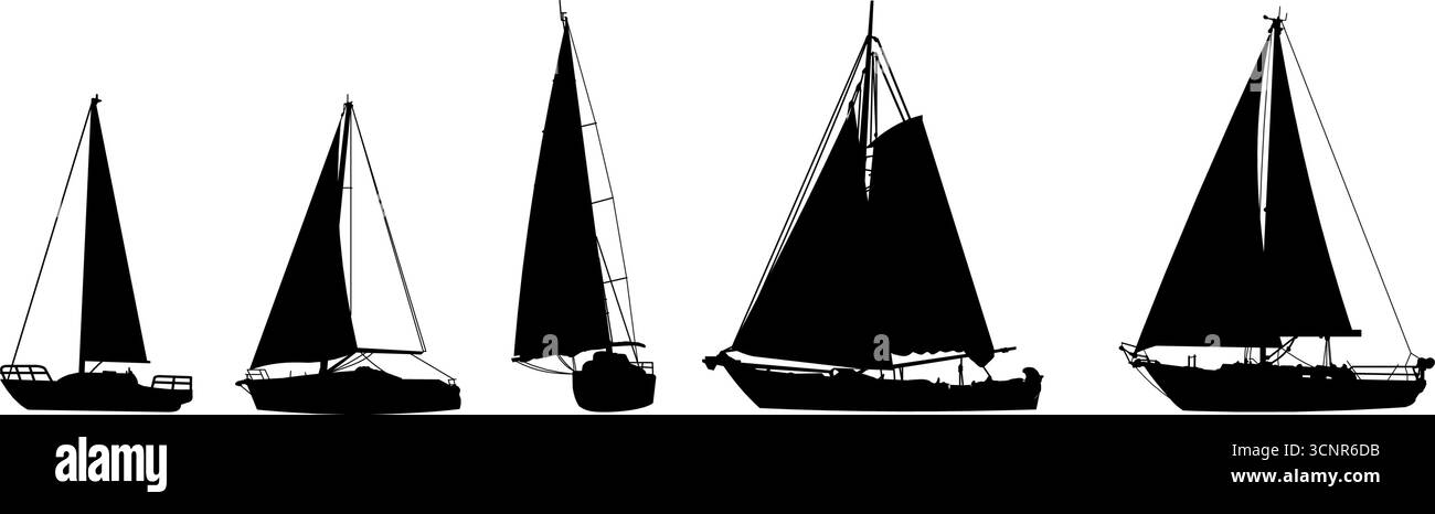 Silhouette de voilier, illustration vectorielle Illustration de Vecteur