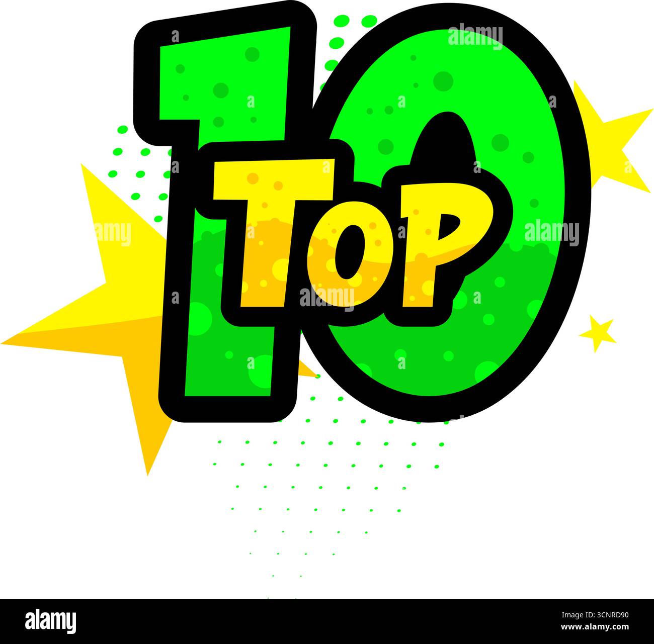 Top 10 du texte comique avec des étoiles Illustration de Vecteur