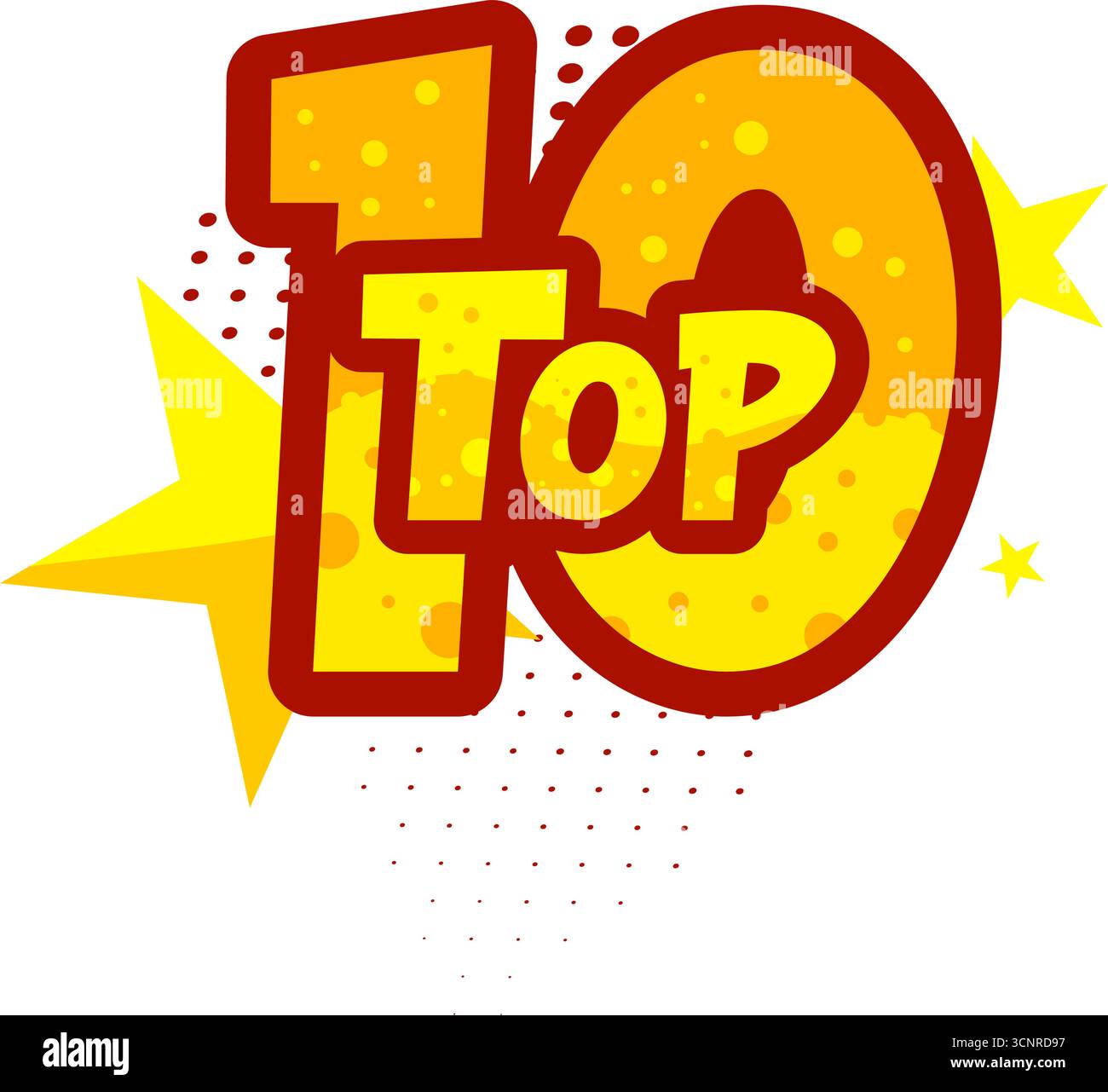 Top 10 du texte comique avec des étoiles Illustration de Vecteur