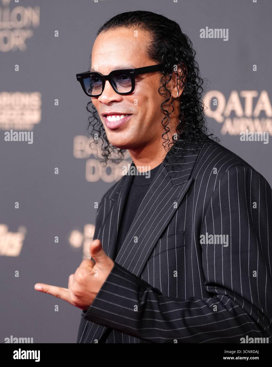 Ronaldinho arrivée à la cérémonie de remise des prix ballon d'Or 2025, au Théâtre du Châtelet à Paris, France. Date de la photo : lundi 22 septembre 2025. Banque D'Images
