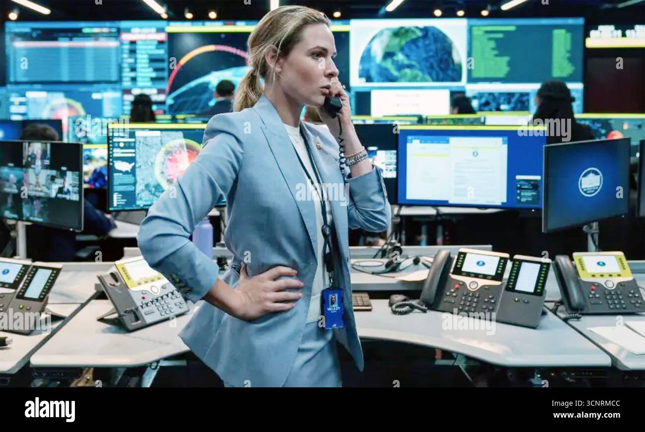 Une MAISON DE DYNAMITE 2025 Netflix film avec Rebecca Ferguson comme Capitaine Olivia Walker Banque D'Images