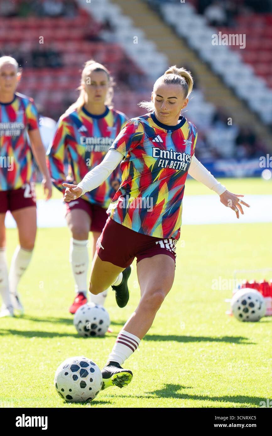 ZManchester United Women v Arsenal Women’s Super League LEIGH, ANGLETERRE -21 septembre 2025 : Chloe Kelly lors du match entre Manchester United et Arsenal au Leigh Sports Village le -21 septembre 2025 à Leigh, Angleterre. Banque D'Images