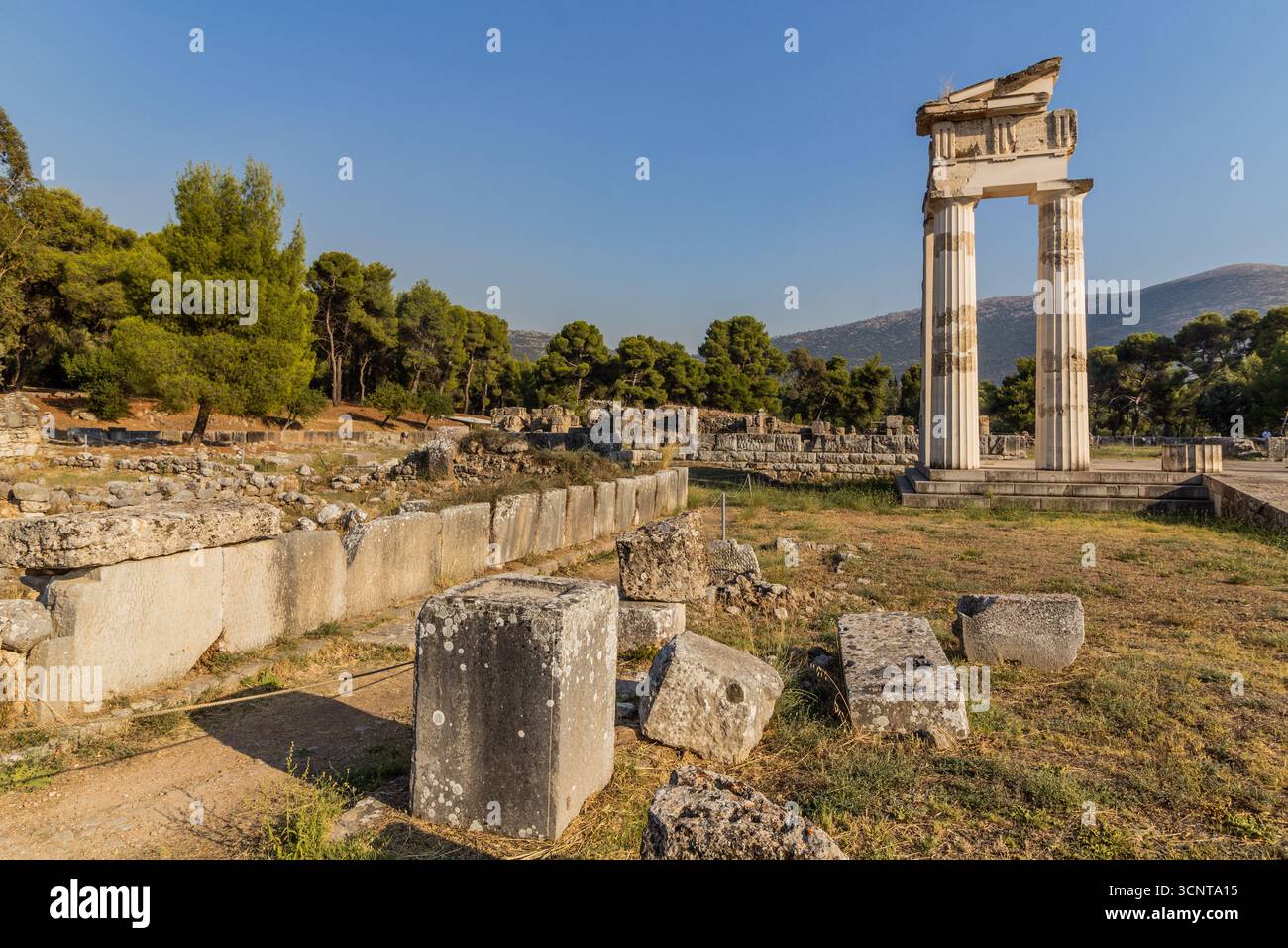 Sanctuaire d'Asclépios à Épidaure sur la péninsule du Péloponnèse, Grèce Banque D'Images