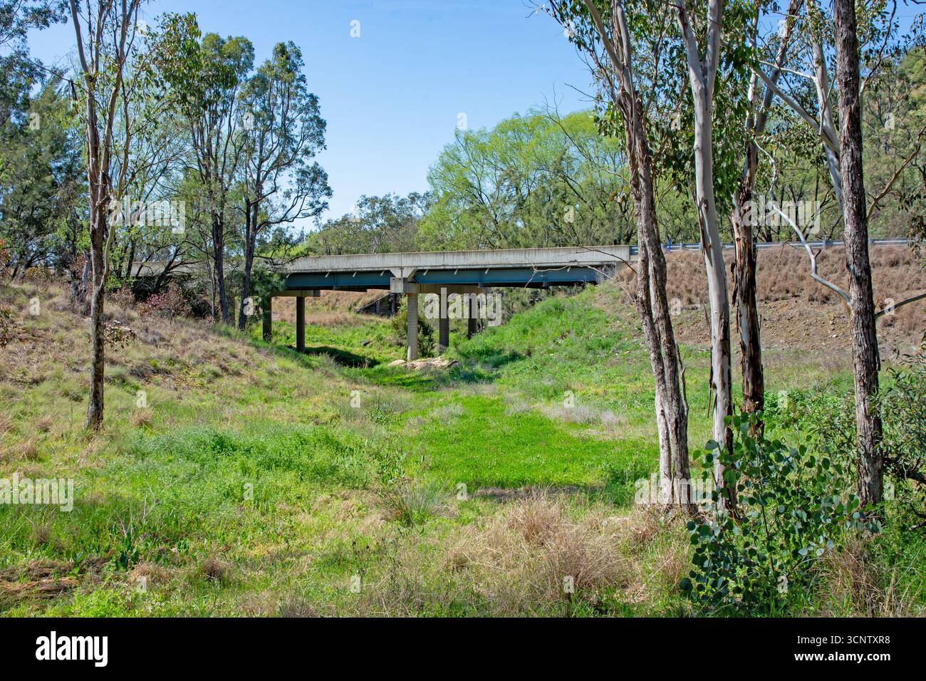 Tarpoly Creek Bridge sur un ravin sec au sud de Barraba, Nouvelle-Galles du Sud, Australie. Banque D'Images