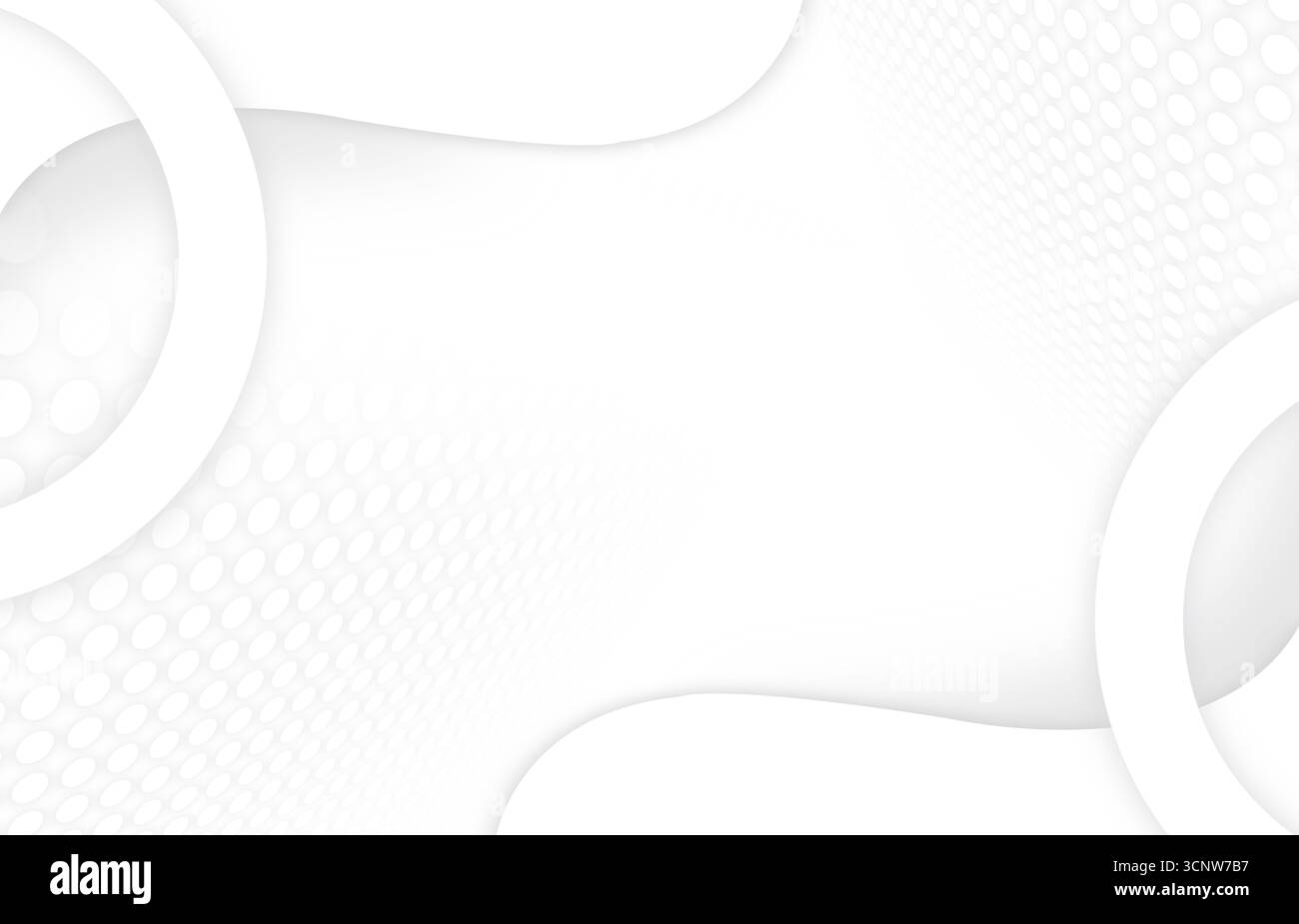 Fond de cercle géométrique blanc abstrait Banque D'Images