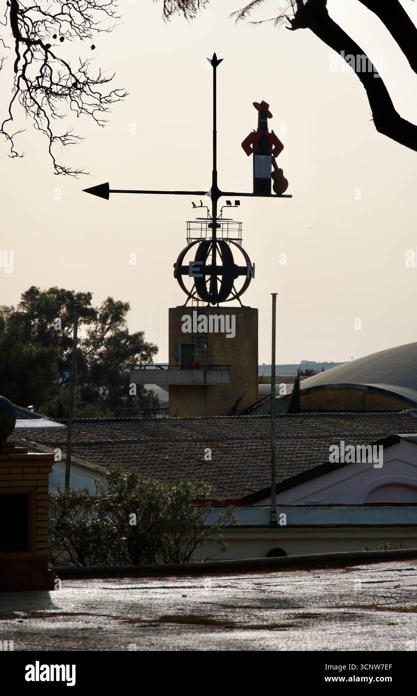 Guinness détenteur du record du monde de la plus grande girouette opérationnelle à la maison Tío Pepe González Byass Sherry Jerez de la Frontera Andalousie Espagne Banque D'Images