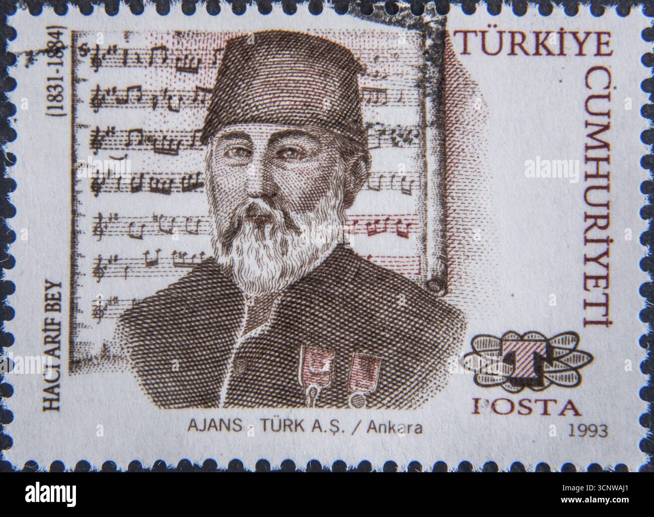 Haci Arif Bey (1831-1885) était un compositeur turc connu pour ses compositions sous la forme SarkIJ, la forme profane la plus commune dans le mus classique turc Banque D'Images